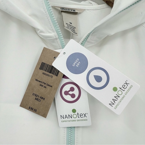 Duluth Trading Co. NEW Pier Genius Shirt Jac Jacket in White Size M - Picture 5 of 8